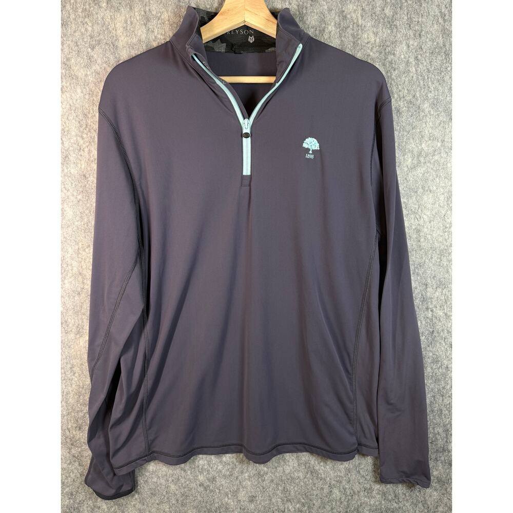 Greyson Mens Gray Medium 1/4 Zip Performance Pullover 1898 Oak Tree Golf Club